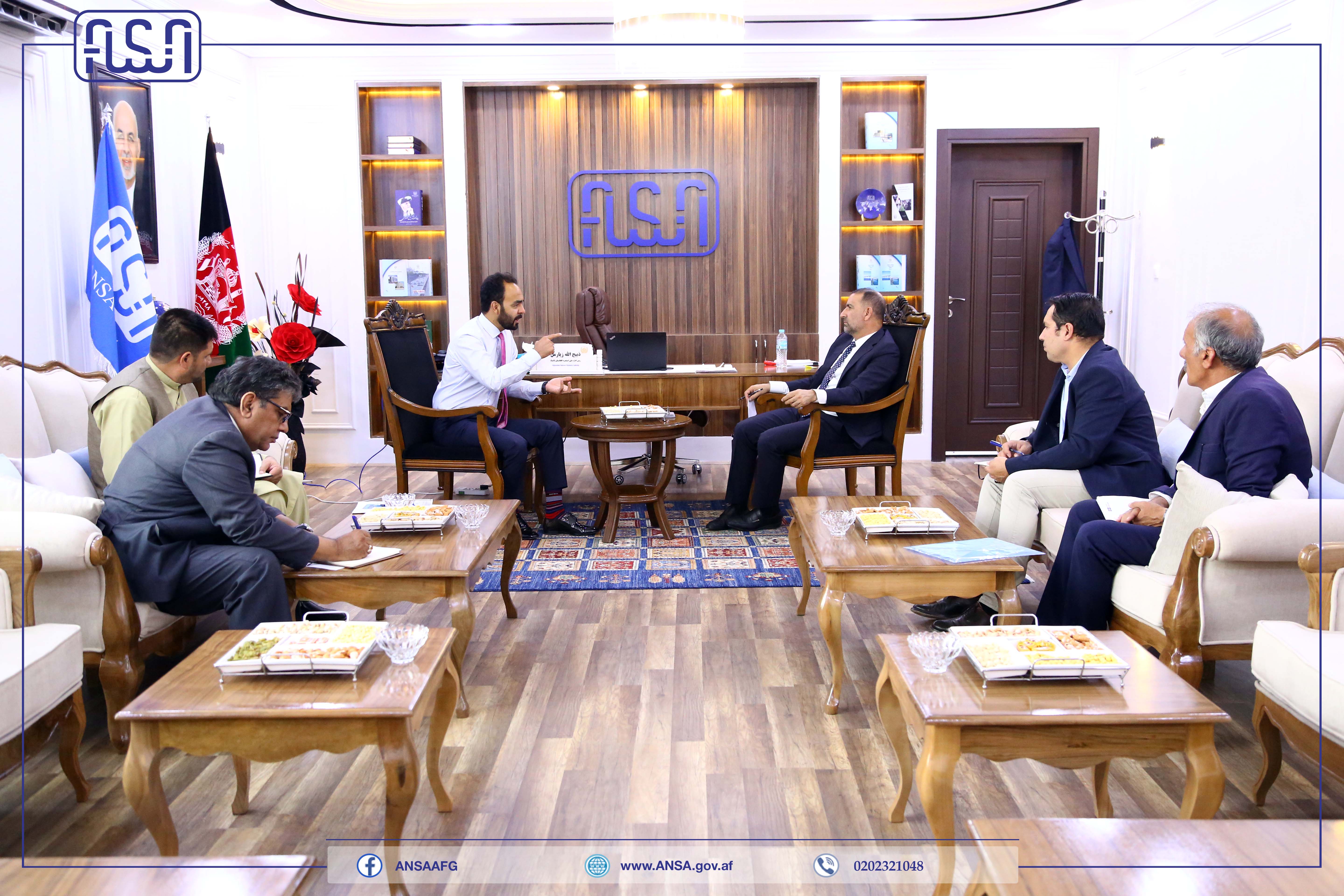 Afghanistan National Standards Authority’s director general meets the chairmen of Afghanistan chamber of industries and mines.