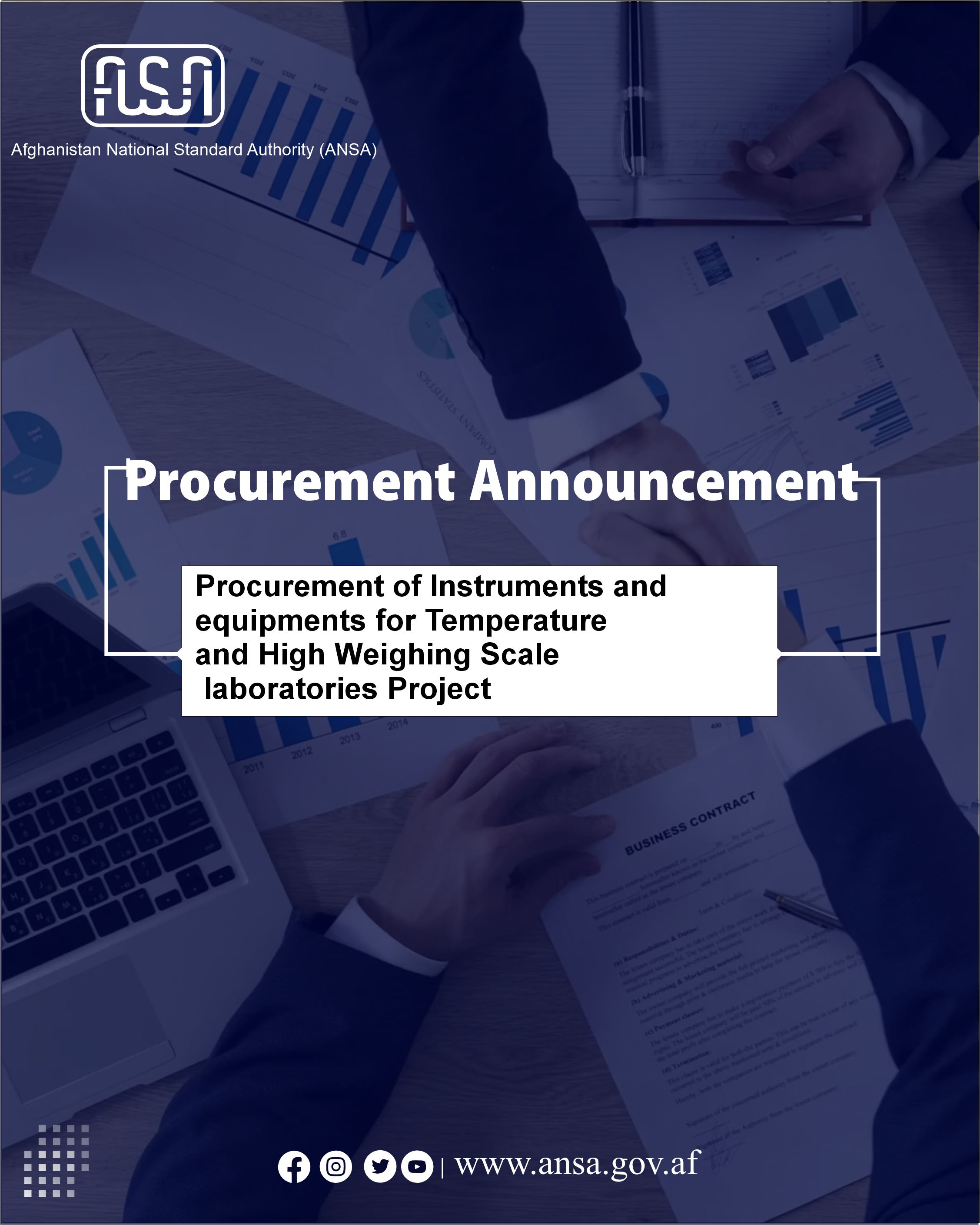 Procurement of Instruments and equipment for Temperature and High Weighing Scale laboratories Project